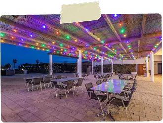 La terrasse du restaurant du village de vacances Rives des Corbières à Port Leucate